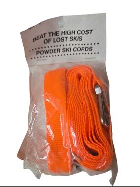 Powder Ski Cords - Bright Orange Ski Retention Straps